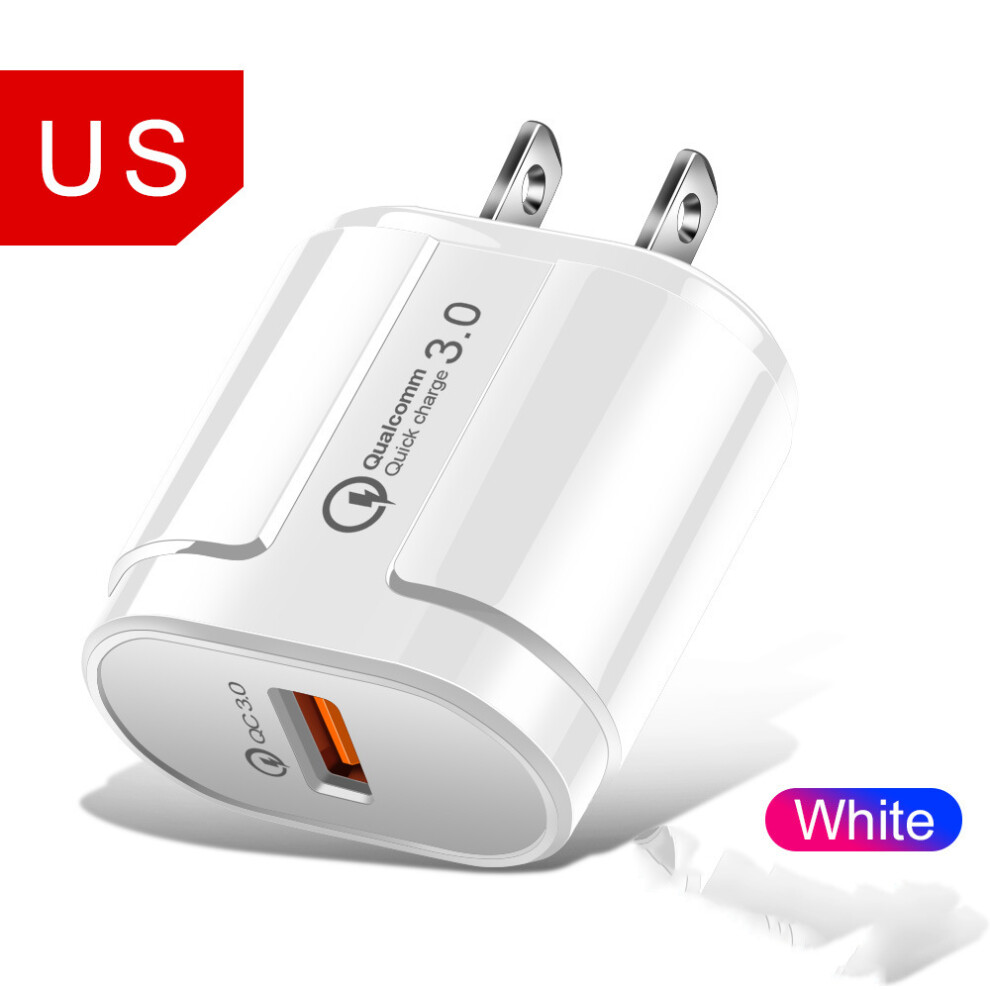 (Us/White) 18W 3A Fast Charging 3.0 Usb Charger Adapter For Iphone Samsung Xiaomi Huawei White 123643891573