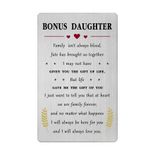 Valentines Day Card for Bonus Daughter Stepdaughter Step Unbiological Adopted Daughter Birthday Easter Wedding Gifts