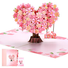 JIANTA Lovebirds Heart Tree Anniversary Cards, Bird Couple Pop Up 3D Valentines Day Card, Wedding Anniversary Card, Romantic Cards for Her,