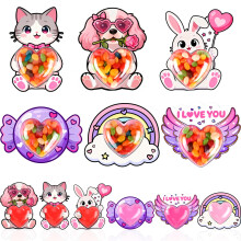 NEBURORA 24 Set Valentine's Day Cards for kids with Candy Dome Holders, Classroom Exchange Greeting Cards,DIY Candy Cards for Valentines Day School