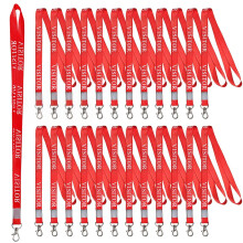 50 PCS Red Visitor LANYARDS Safety Lanyard for ID Badges Volunteer Neck Strap Swivel Metal Clip for ID Card Holder for Events, Workplaces, Volunteers