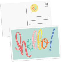 Sweetzer & Orange Hello Postcards Pack (60 Post Cards) 4x6 Flyers for Kids and Adults, 300gsm Notelets, Blank Greeting tokens, Mint Green positive
