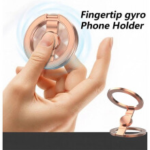Portable Magnetic Phone Stand with Fingertip Gyroscope Stress Relieving Toy Work Desk Accessory for Home and Travel