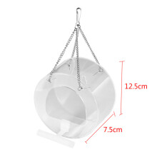 (Circle) Acrylic Window Bird Feeder with Strong Suction Cups Seed Tray Hanging Birdfeeder Kit