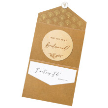 Joli Coon Will you be my bridesmaid wooden card with flip envelope and seal sticker - Bridesmaid proposal card