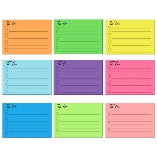 9Pack to do List Sticky Notes pad 450 Sheets Self Stick Note Planning Lined Post It Notes Daily List Notepad 4x3Inch Bright Colors Sticky Notes