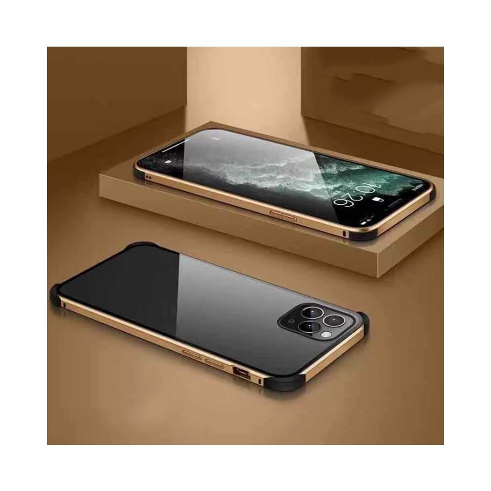 (gold, For iphone 11pro max) Double-Sided Clear Tempered Glass Shockproof Magnetic Phone Case for iPhone 11/11 Pro/11 Pro Max