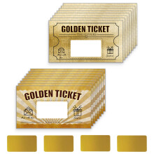 PLIGREAT 120 Pieces Golden Ticket Scratch Off Cards Blank Gift Certificates Scratch Cards Stickers for Small Business Christmas Wedding Birthday Party