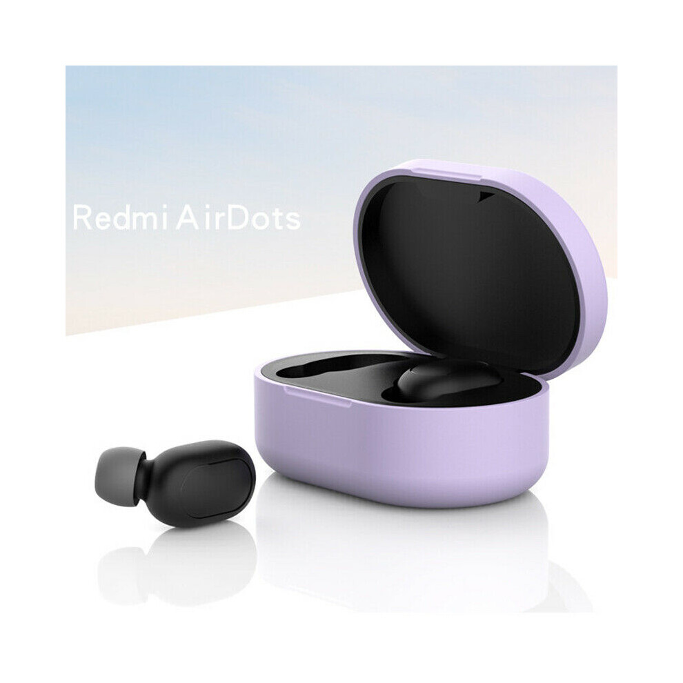 (Purple) Silicone Cover For Xiaomi Redmi Airdots Wireless Headphone Earbuds Earphone Case Purple 110691429926