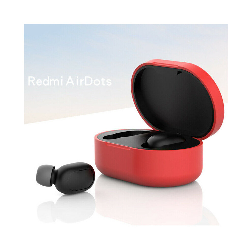 (Red) Silicone Cover For Xiaomi Mi Airdots Wireless Headphone Earbuds Earphone Case Red 110691429933