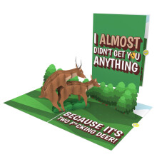 Unhinged 3D Pop-Up Cheeky Deer Funny Birthday Cards for Men & Women ? Humorous Birthday Cards, Funny Anniversary Card for Him/Her, Father?s Day