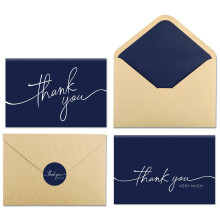 30 Pack Thank You Cards with Envelopes, Navy Blue Thank You Cards, 4" x 6" Classy Thank You Card for Business, Baby Shower, Wedding, Small Business,