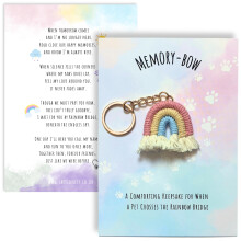 Memory-Bow Keyring & Pet Loss Poem Card | Sympathy Gift for Loss of a Pet, Pocket Hug To Say Sorry For Your Loss | Rainbow Bridge Pet Loss