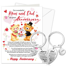 HOWAF Wedding Anniversary Card Mum and Dad Anniversary Card, Happy anniversary card with Envelope Wedding Gifts Romantic Gifts wedding Keepsake Heart