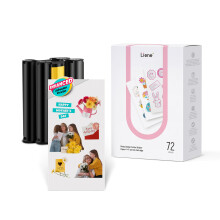 Liene Sticker Paper & Cartridge (Enhanced Adhesion Version) - Includes 2 Ink Cartridge Refills & 72 Sheets of 4x7 Printable Sticker Paper, Dye