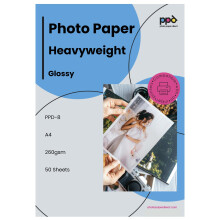 PPD 50 Sheets A4 Inkjet Premium Glossy Photo Paper 260gsm Instant Dry Water-Resistant PPD-8-50