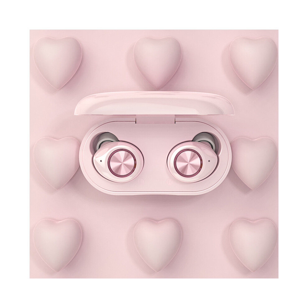 (Pink) Tw60 Tws Wireless Earphones Bluetooth 5.0 Hifi Stereo Headset Touch Control Handsfree Earbuds Pink 110691430366