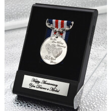 The Commemorative Coin Company 25th Silver Wedding Anniversary Medal in Display/Presentation Case. For Long/Distinguished Service and Bravery in the