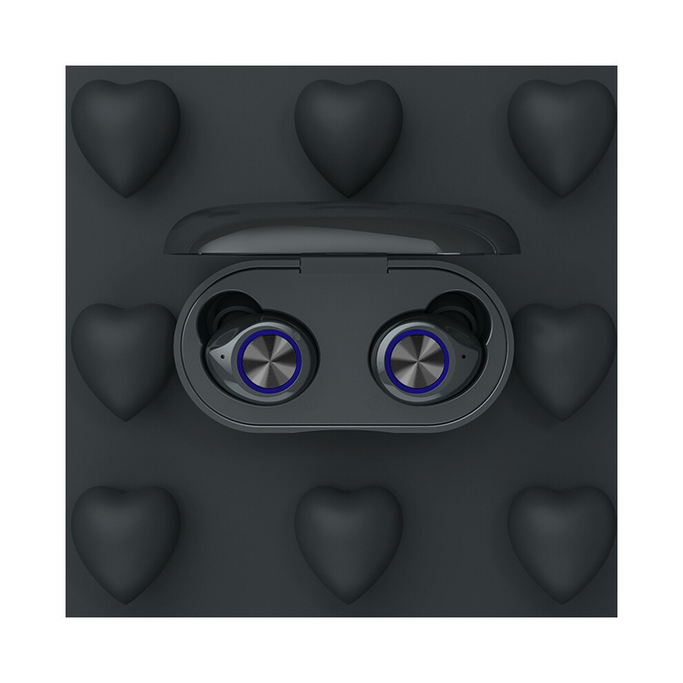 (Black) Tw60 Tws Wireless Earphones Bluetooth 5.0 Hifi Stereo Headset Touch Control Handsfree Earbuds Black 110691430335