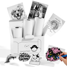 Memoking T02/Q02E/M02X/M02L White Thermal Sticker Paper, 10-Year Sticky-50mmx3.5m for Photos, Texts, Study Graphics, Lables and More, 3 Rolls