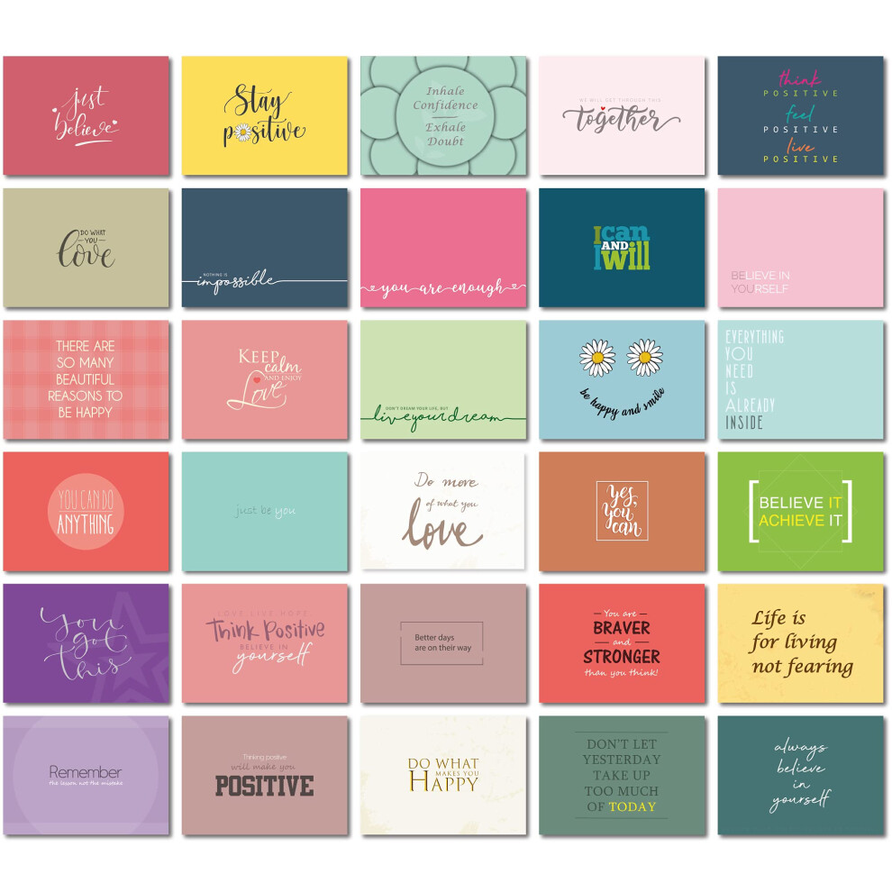 Positive Affirmation Cards Pantone Motivational Postcards pack of 30, Mindfulness gifts for students from teachers, women, men and teens Stylish-image-OPC-PTPBPVG-NEW
