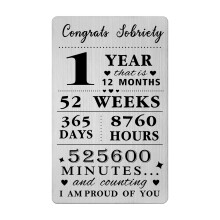 Gezxin 1 Year Sobriety Gifts For Men Women- Congratulations 1 Year Sober Card for Him Her- Personalised Sobriety One Day At A Time Presents Stainless
