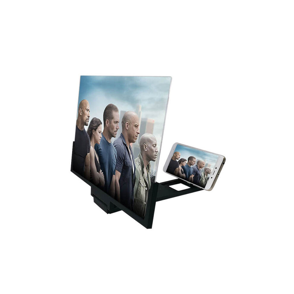 (Black) 14" Folding Mobile Phone Screen Magnifier 3D Hd Video Amplifier Stand Bracket Black 320997860396