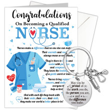HOWAF Nurse Graduation Card, Congratulations Card with Keyring, Qualified Nurse Graduation Gifts for Her, Him, Daughter, Son, Granddaughter, Grandson,