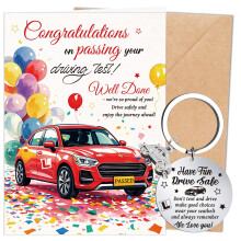 Luvart Passed Driving Test Card Keyring 2Pcs Congratulations On Passing Your Driving Test Gifts, Just Passed Driving Test Card Keyring, New Driver