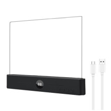 Flat Book Light Rechargeable Clear LED  Reading Light with Timer Dimmable Eye Protection for Bedside Travel Study B