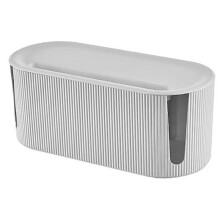 Cable Management Box Large Capacity Cord Organizer with Functional Design for Home White