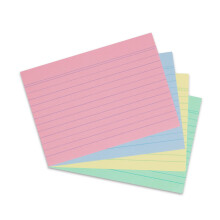 Herlitz A6 Flash Cards ? Pack of 200, Lined Revision Cards in Assorted Colours for Studying, Revision, and Organisation