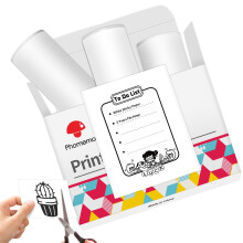 T02/M02X/M02L/Q02 Sticker Paper - 3 Rolls of Self-Adhesive Thermal Printer Paper, 53mm x 3.5m, 2 Years Preservation, Black on White for Phomemo