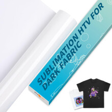HTVRONT Sublimation HTV for Dark/Light Fabric - Matte Sublimation Vinyl 12" X 10FT(30.5x305CM) for T-Shirts - Work Together with Sublimation Paper,