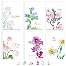 24 Sympathy Card Gold Foil Condolence Cards Assortment Floral Designs with Heartfelt Messages for Memorial, Loss,Bereavement and Grief with Envelopes