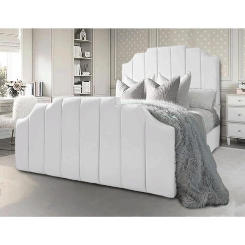 Santorini Luxury Velvet Divan Bed 4FT White