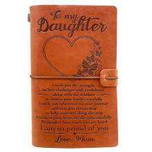 OMNIQI Leather Journals, Daughter Christmas Birthday Gifts from Mum, Diary Journal 18th Birthday Gifts for Girls, Personalised Travel Journal Notebook