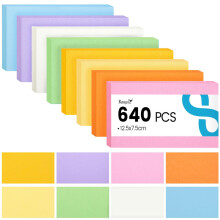 Koogel Flashcards Index Cards 640PCS 12.5x7.5cm, Blank Revision Cards with 8 Color Coding System, Study Supplies for Language Learning