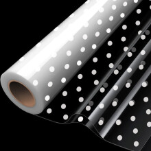 Double Folded 20m?84cm White Dot Cellophane Wrapping Roll, Clear Cellophane Wrap Roll for Hampers, Food, Birthday Gifts, Flowers and Crafts Mother's