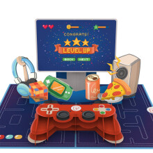 papercrush? Pop-Up Card Gaming Controller - Funny 3D Birthday Card for Gamers (Men, Boys, Grandson), Gift Card & Voucher for Video Game Console or PC