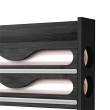 Bamboo Kitchen Organzier, Clingfilm & Foil Dispenser with Cutter, Wall-Mounted Storage Holder for Kitchen & Dining Room