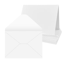 20 Pack 5x7 inch Blank White Greeting Cards and Envelopes, 300gsm Blank Cards and 100gsm Envelopes for Card Making, Invitation and Greeting Cards