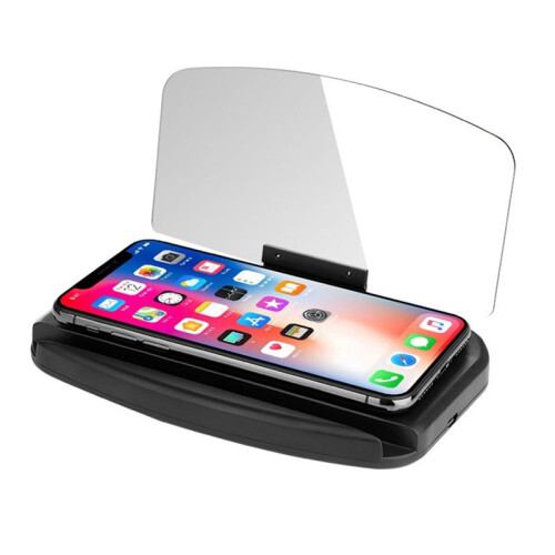 Mobile Phone Holder HUD Car Navigation Projector with 360 Adjustable Dashboard Display Mount for Smartphones Charging 1