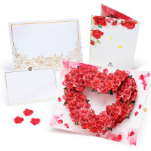 HIBINO 3D Pop-Up Rose Card | With Slide-Out Message Note | Handcrafted Floral Design | Perfect for Mother?s Day, Anniversaries, Birthdays, Weddings,