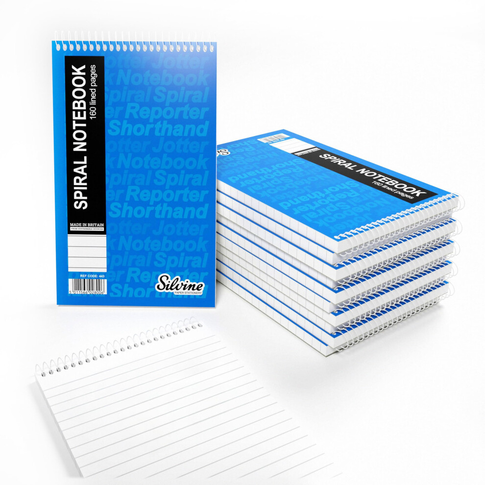 Photos - Notebook Silvine 8x5" Reporter's Spiral Shorthand with 160 Pages (Pack of 12), Blue 443(Cover may vary)