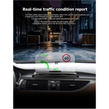 Suporte para Celular com Projetor HUD para Navegação Veicular, com Ajuste de 360 para Carregamento de Smartphones no Painel.