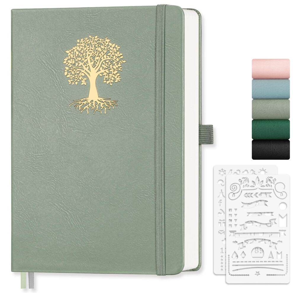 Photos - Notebook EMSHOI A5  Blank Journal - 192 Pages, 100 GSM Hardcover Leather Sketch Book with Doodle Stencil, Unlined, Plain Art
