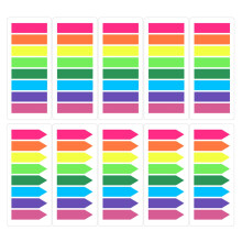 Hanyousheng 2400 Pieces Sticky Notes, 12 Sheets 8 Colors Sticky Tabs, Index Tabs, Transparent Page Markers Tabs, Writable for Page Marking, Reading