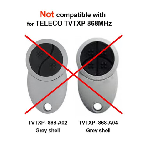 For TELECO TXP-433-A02 Garage Door Remote Control 433.92MHz Rolling Code Transmitter Gate Door Remote with Keychain 2