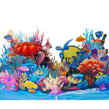 Mothers Day Card | 3D Birthday Greeting, Father's Day, Mother's Day, All Occasions (Size 15x20 cm - Sea Animals)
